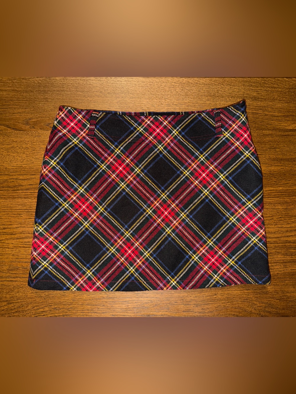 Old Navy Red and Black Tartan Plaid Mini Wool Blend Skirt